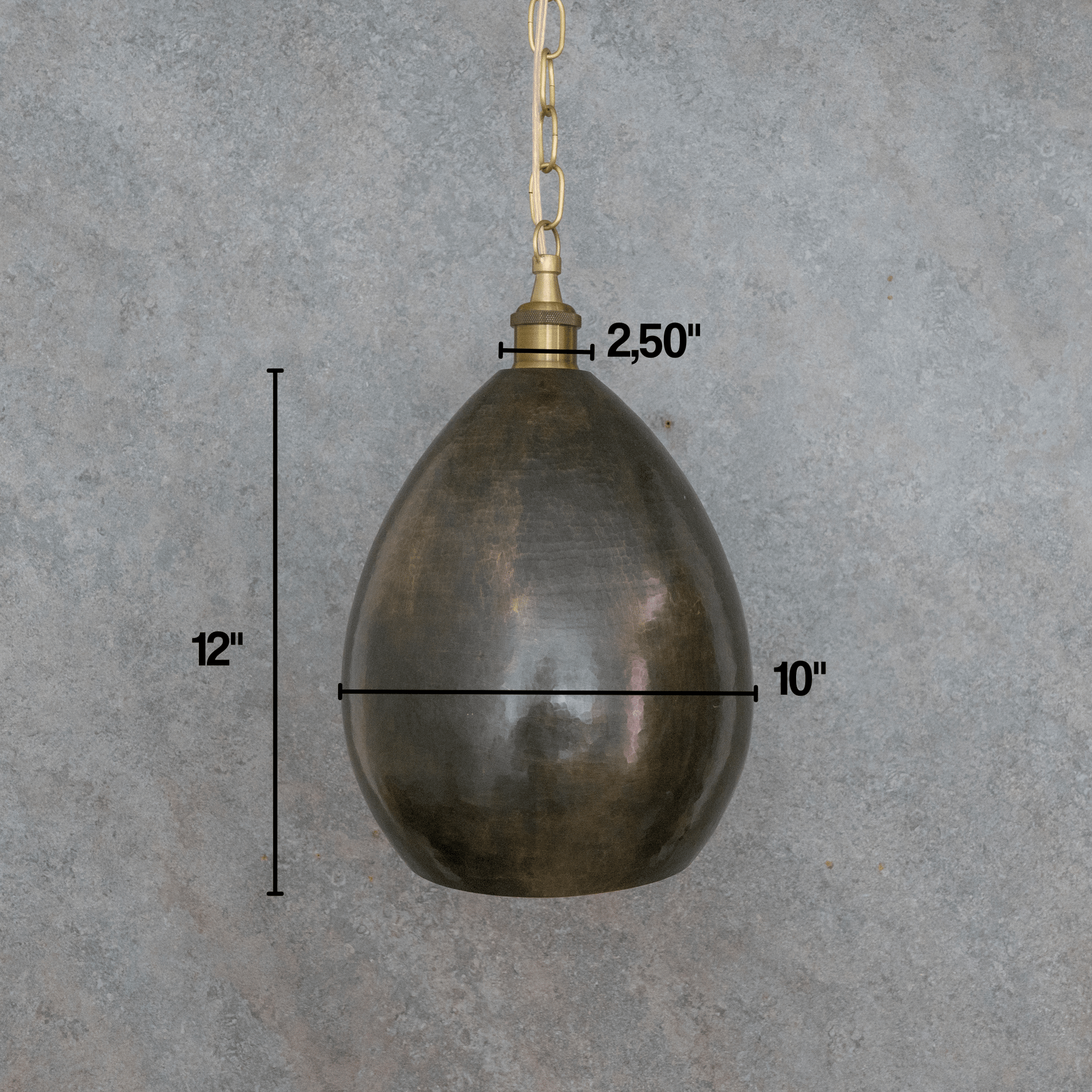 Dark Bronze Teardrop Pendant Light
