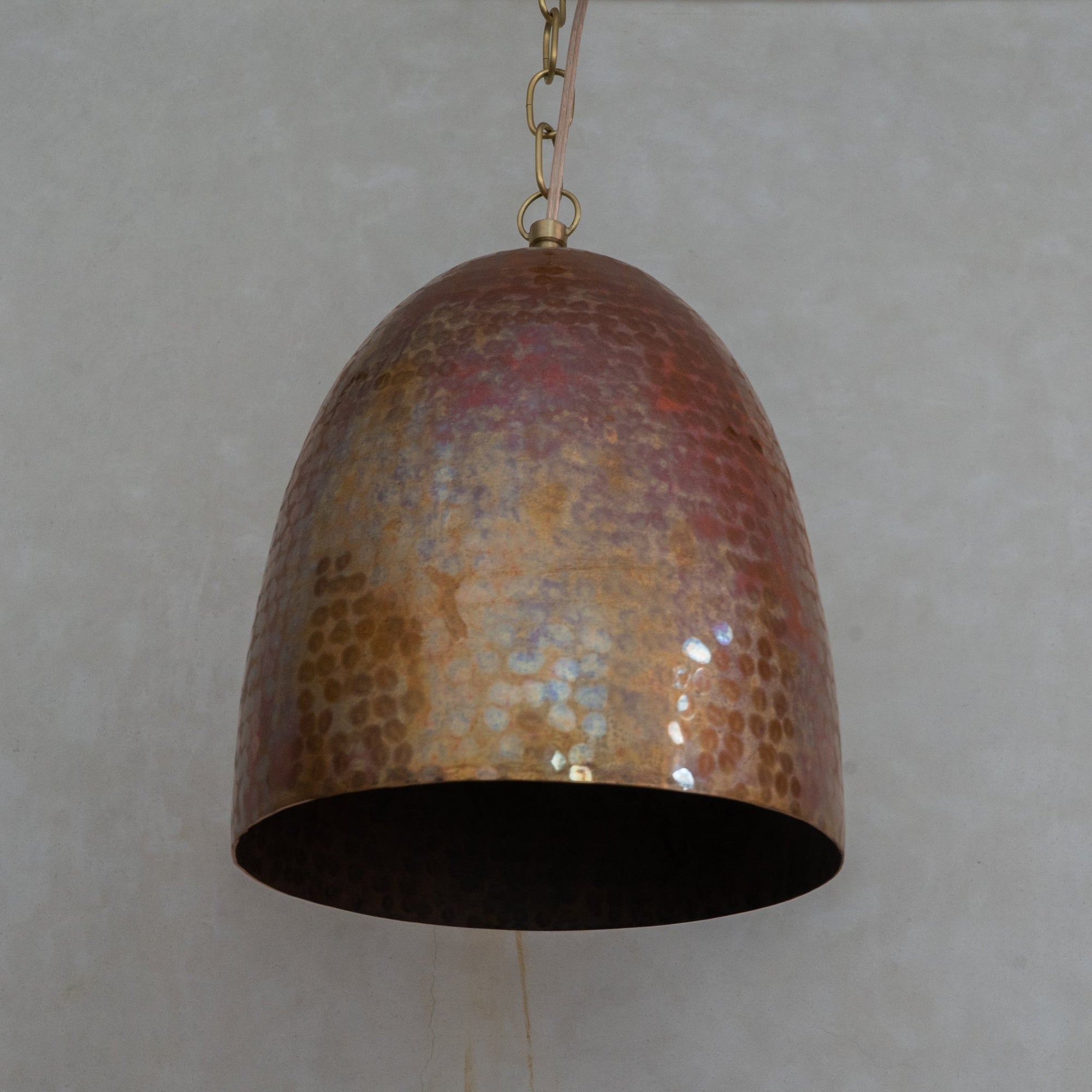 Solid Copper Tall Capsule Pendant