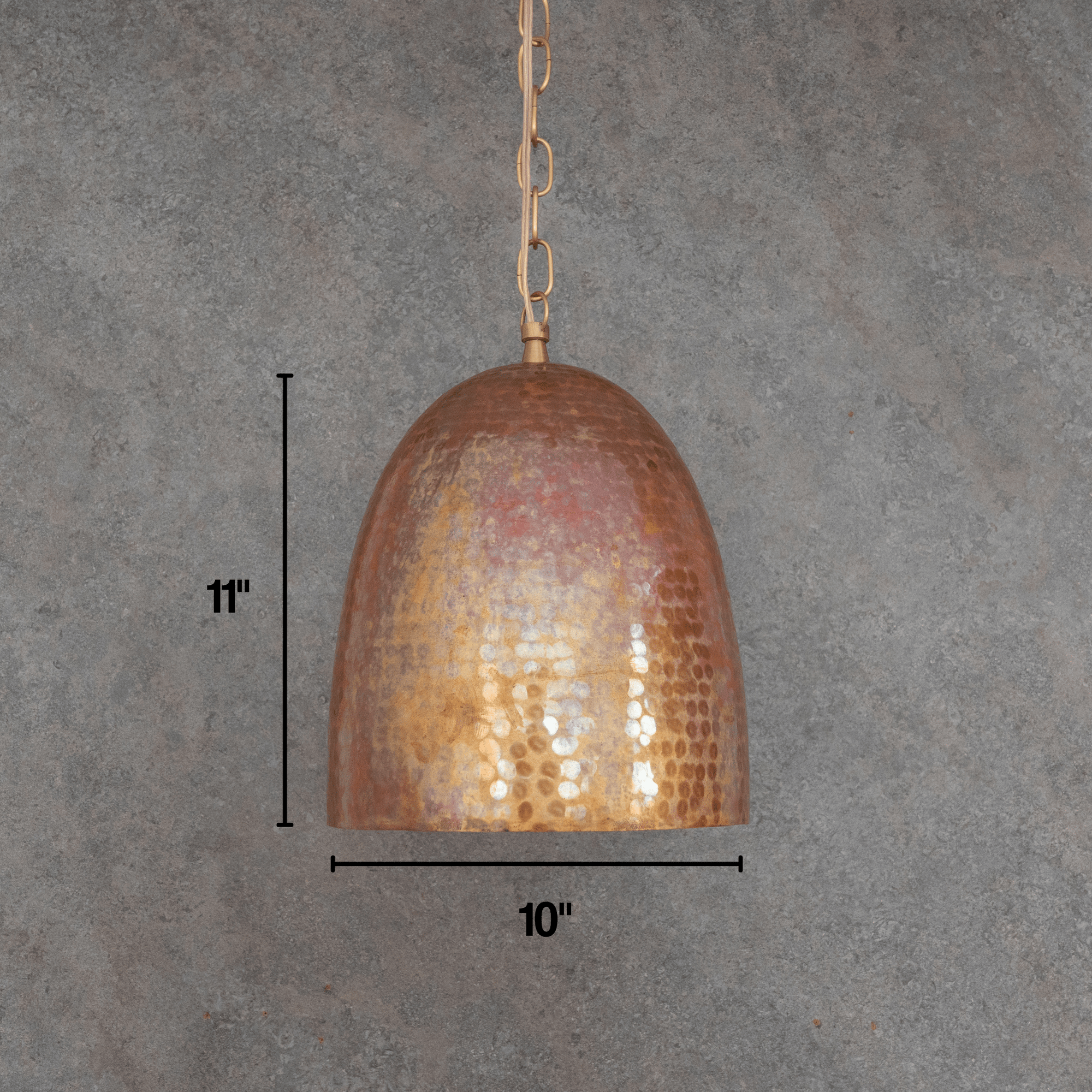 Solid Copper Tall Capsule Pendant