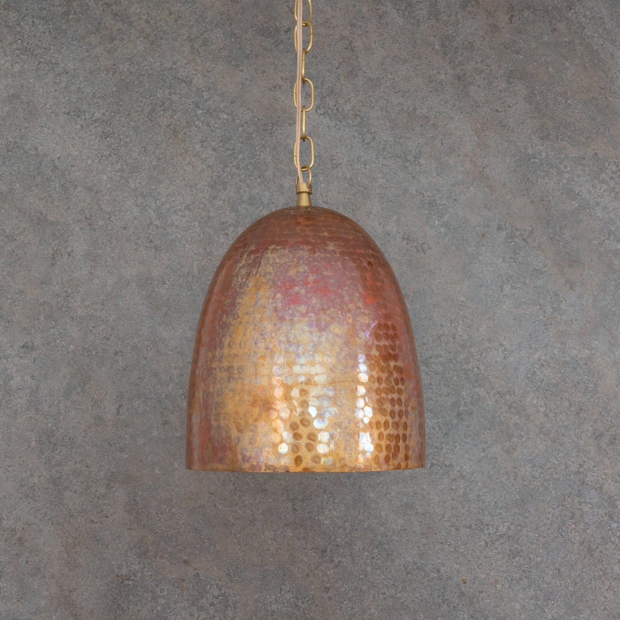 Solid Copper Tall Capsule Pendant